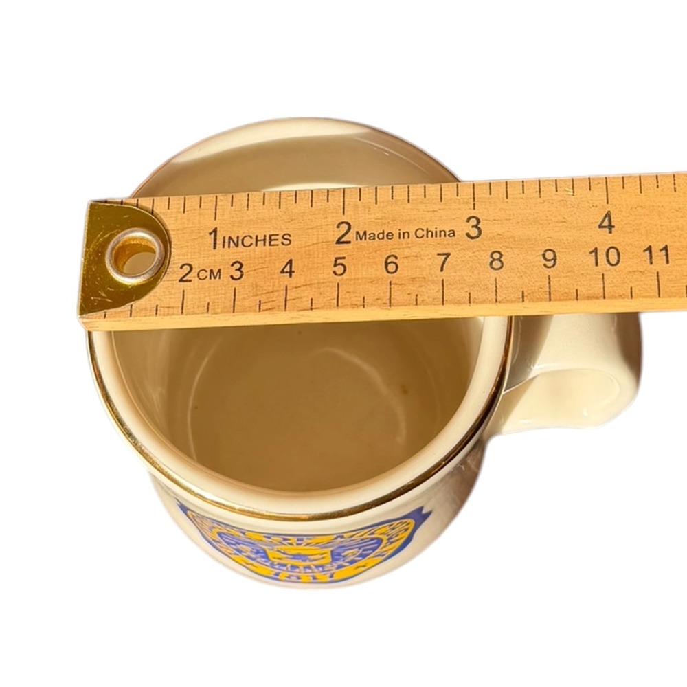 Vintage University of Michigan Coffee Mug Gold Rim Seal Crest Cream Ceramic 1817 - Picture 10 of 11